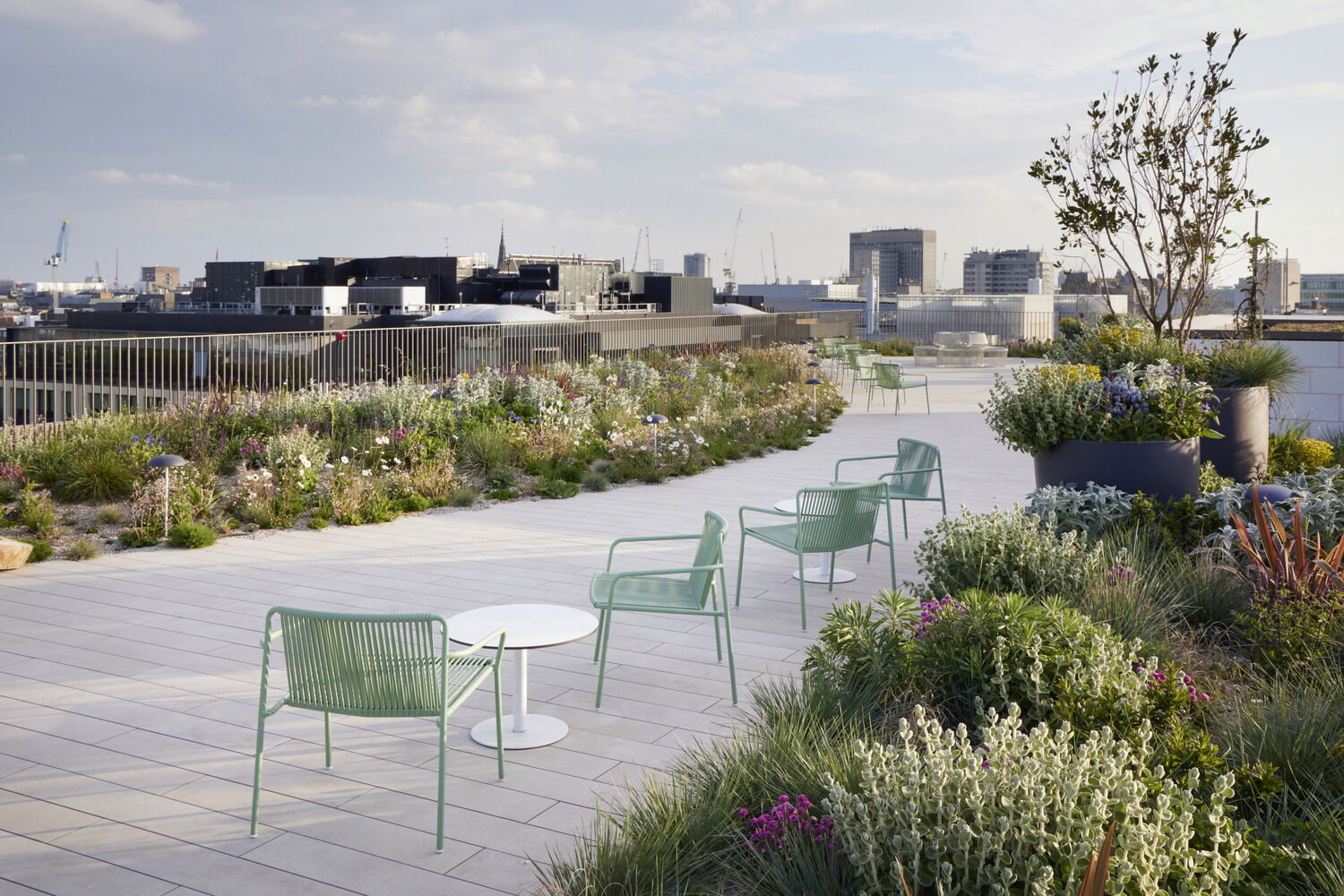 The roof terrace, looking across London